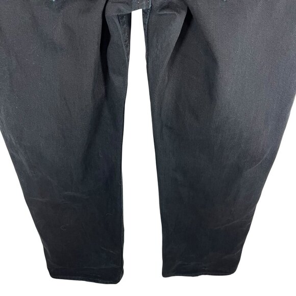 True Religion Mens 38 Black Straight Flap Leg Casual Y2K Streetwear Jeans - Picture 3 of 9